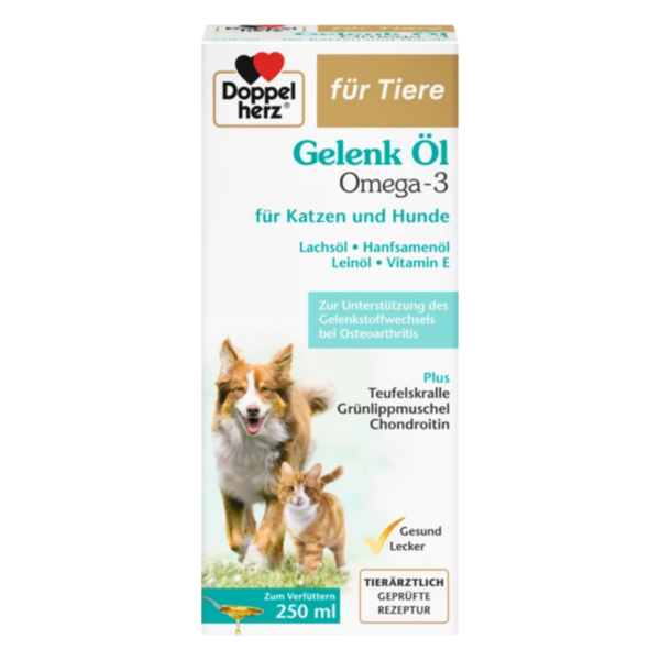 Doppelherz für Tiere Gelenk Öl Omega-3 für Katzen und Hunde