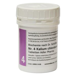 Weißes, runder Behälter mit Schraubverschluss, beschriftet mit homöopathischen Informationen und Wirkstoffen.