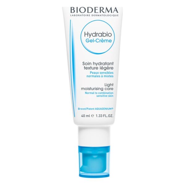 Tube mit Hydrationsgel von Bioderma für normale bis Mischhaut, leichter Textur, 40 ml.