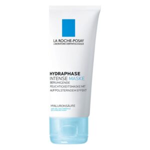 Tube mit beruhigender Feuchtigkeitsmaske von La Roche-Posay, beschriftet mit "Hydraphase Intense Maske".