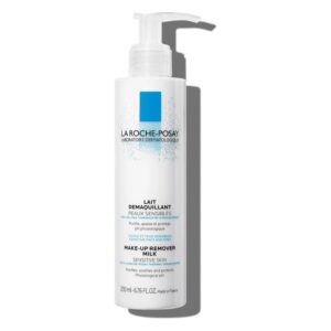 Flasche mit Make-up Entferner für empfindliche Haut von La Roche-Posay, 200 ml, mit Pumpverschluss.