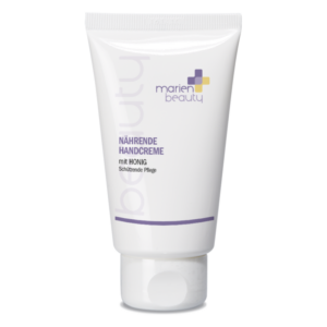 Tube mit nährender Handcreme, ergänzt durch Honig, Inhalt in schützender Verpackung.