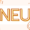 Das Wort 'NEU' in großen orangefarbenen Buchstaben vor einem hellen Hintergrund, ergänzt durch dekorative Icons.