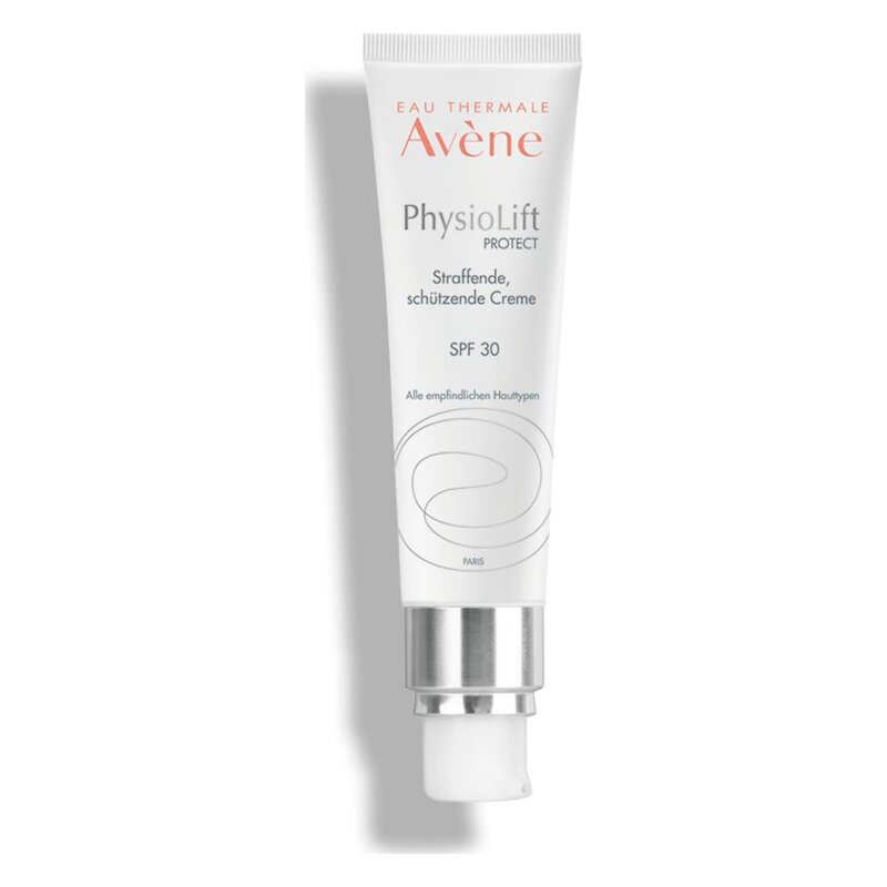Tube mit straffender Schutzcreme von Avène, mit LSF 30, für empfindliche Hauttypen.
